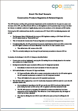 Brexit 'No Deal' Scenario Construction Products Regulation & Related Aspects