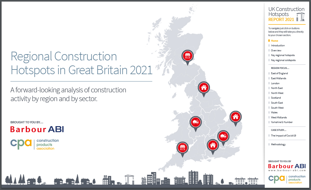 Regional Construction Hotspots in Great Britain 2021